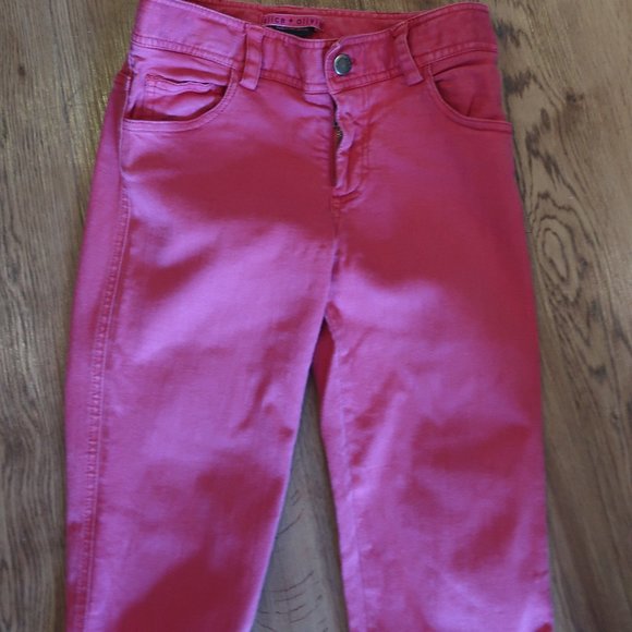 ALICE + OLIVIA CRANBERRY SKINNY JEANS SZ 0* - Picture 3 of 6